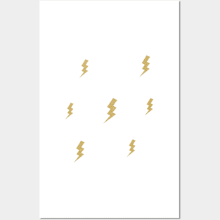 lightning bolt gold Posters and Art